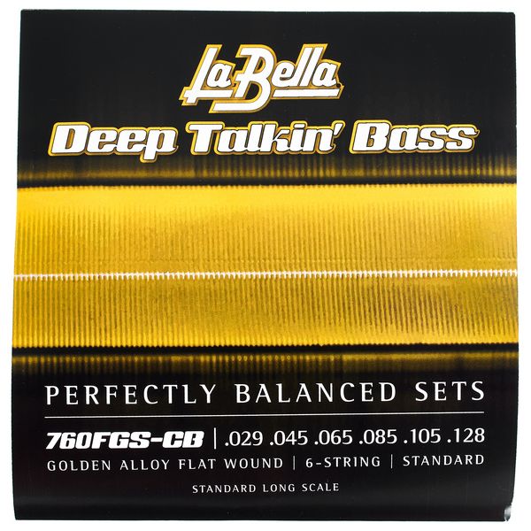 La Bella 760FGS-CB DT Bass Gold Flats