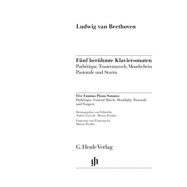 Henle Verlag Beethoven Fünf Klaviersonaten