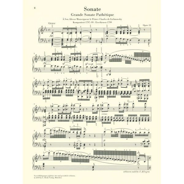 Henle Verlag Beethoven Fünf Klaviersonaten