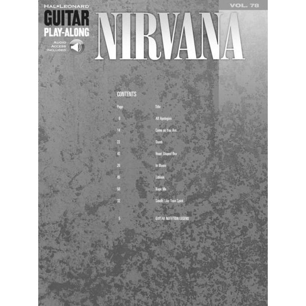 Hal Leonard Guitar Play-Along Nirvana