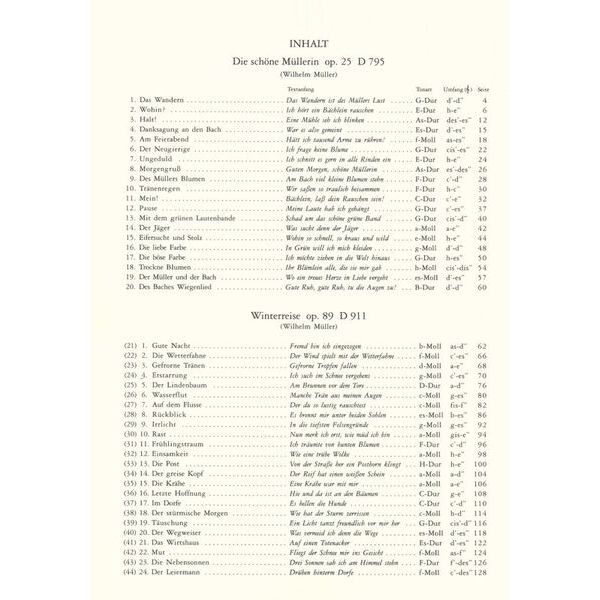 Edition Peters Schubert Lieder 1 Tief