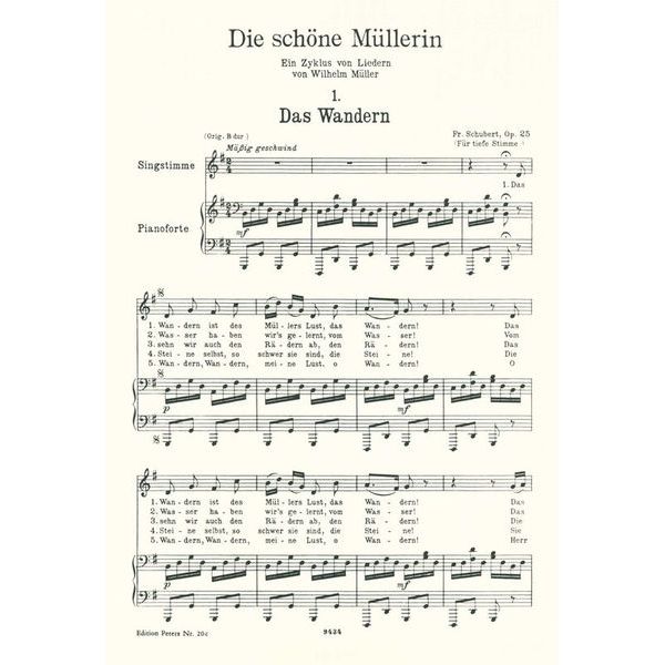 Edition Peters Schubert Lieder 1 Tief