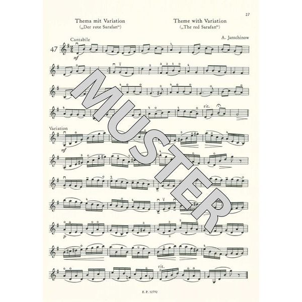 Edition Peters Violinschulwerk Etüden 1