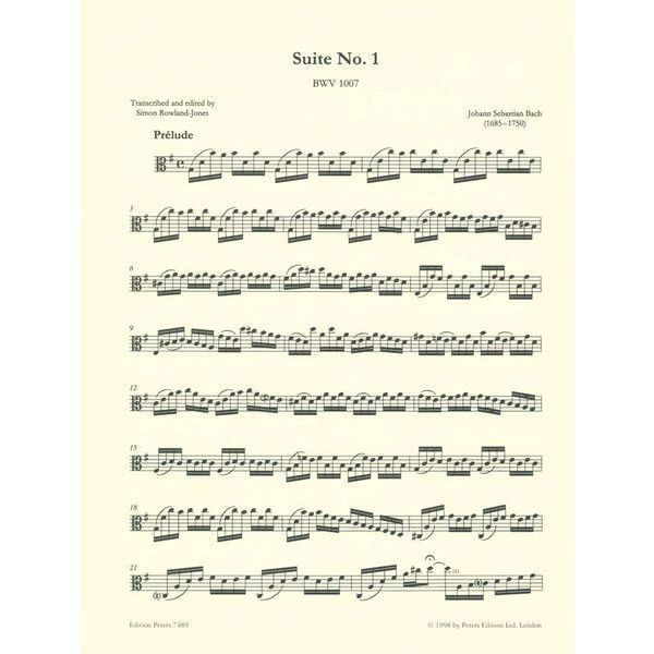 Edition Peters Bach Suiten Viola BWV1007-1012