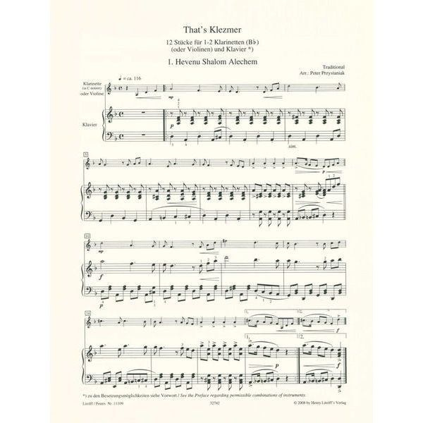 Edition Peters That's Klezmer Clarinet