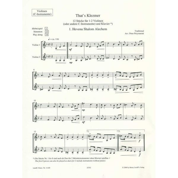Edition Peters That's Klezmer Clarinet
