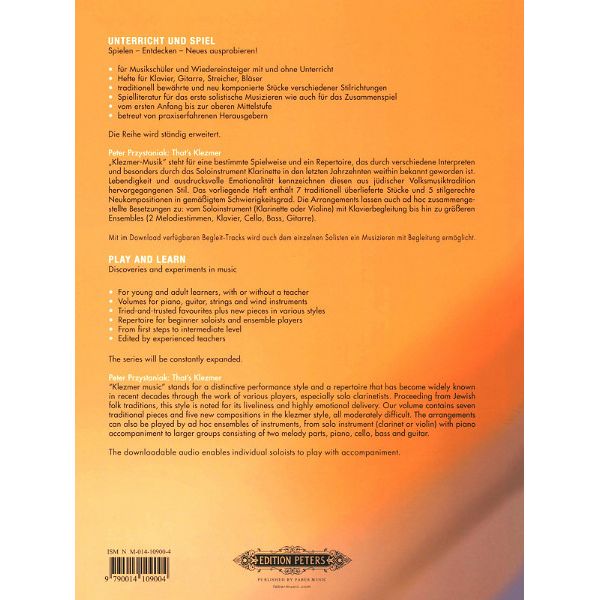 Edition Peters That's Klezmer Clarinet