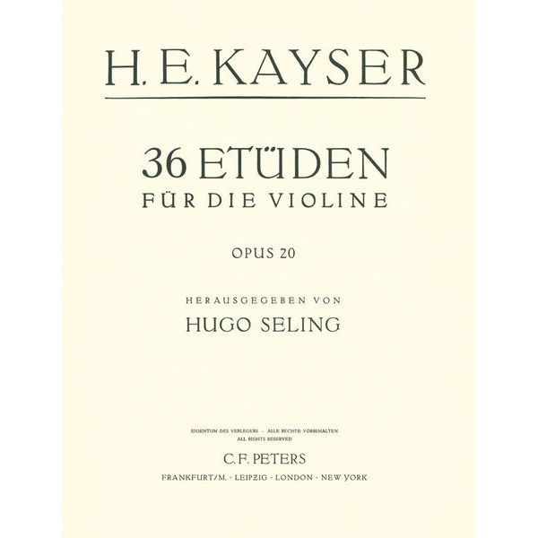 Edition Peters Kayser 36 Etüden op. 20 Violin