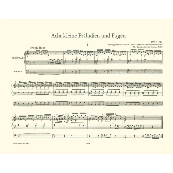 Edition Peters Bach Acht Präludien und Fugen