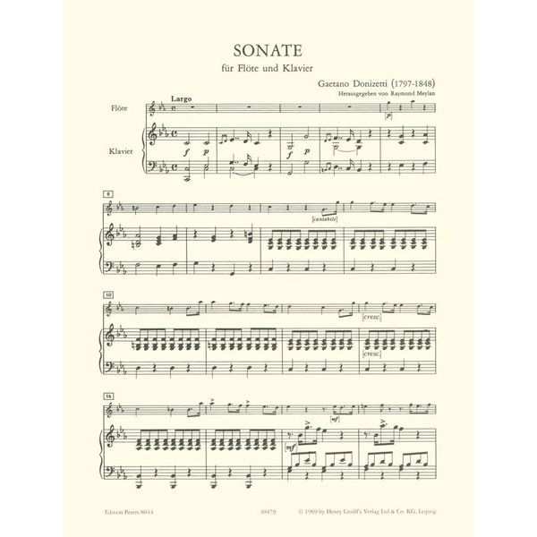 Edition Peters Donizetti Sonate Flute C-Dur