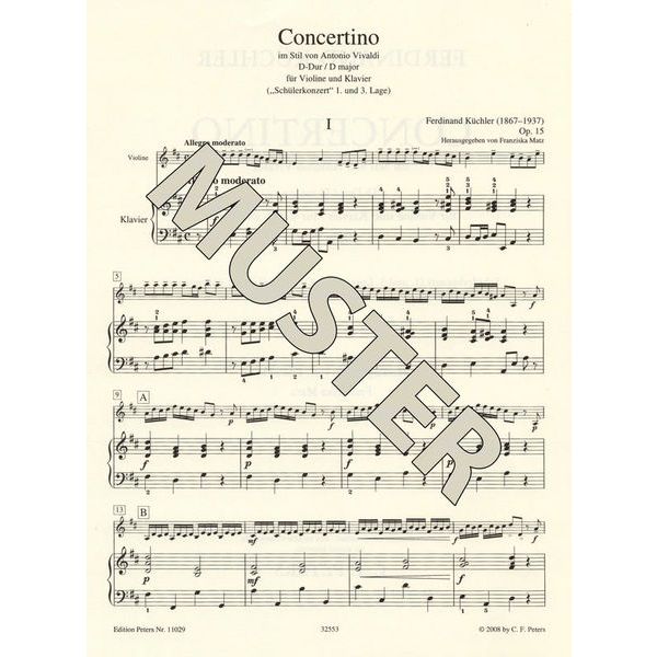 Edition Peters Küchler Concertino D-Dur op.15