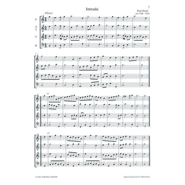 Heinrichshofen Verlag Quartett-Spielbuch Blockflöte