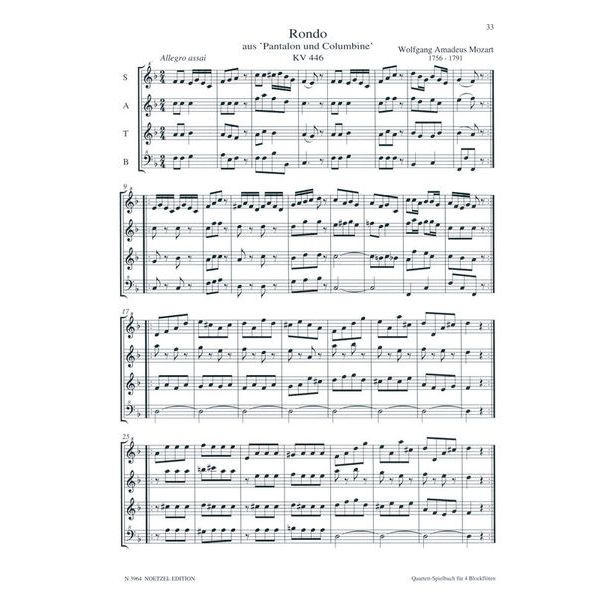 Heinrichshofen Verlag Quartett-Spielbuch Blockflöte