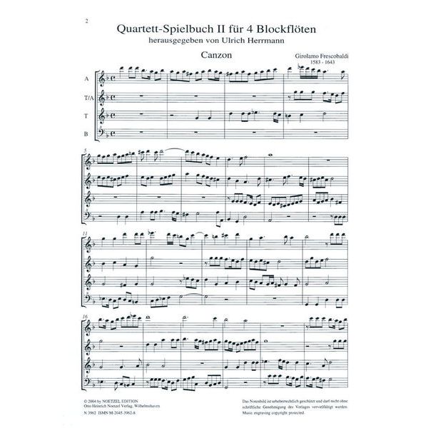 Heinrichshofen Verlag Quartett-Spielbuch Blockflöte2