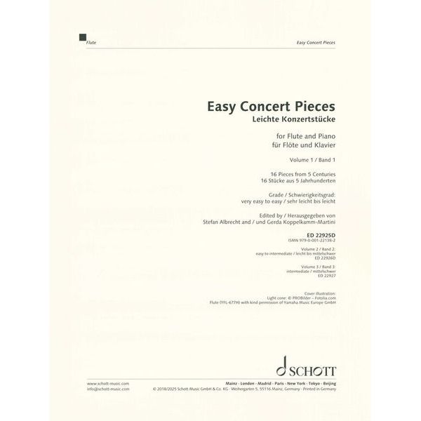 Schott Easy Concert Pieces Flute 1