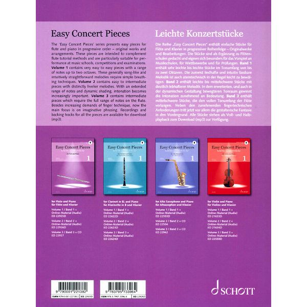 Schott Easy Concert Pieces Flute 1