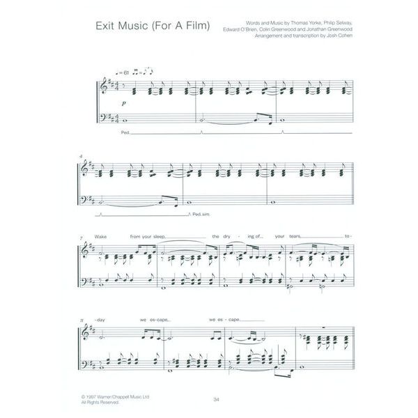 Faber Music Radiohead For Solo Piano 1