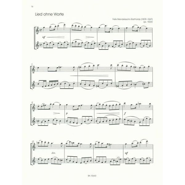 Bärenreiter Romantic Hits For Two Flutes
