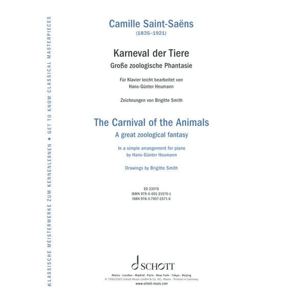Schott Saint-Saëns  Karneval d. Tiere