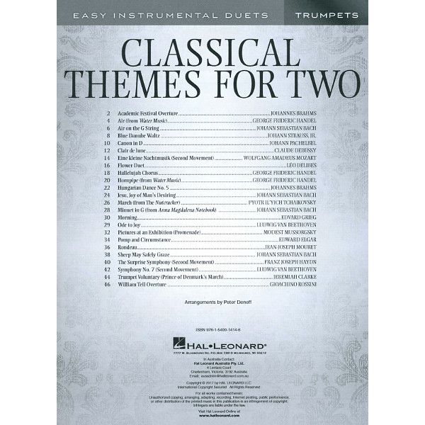 Hal Leonard Classical Themes Two Trumpets