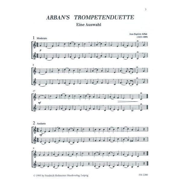 Friedrich Hofmeister Verlag Arban's Trompetenduette