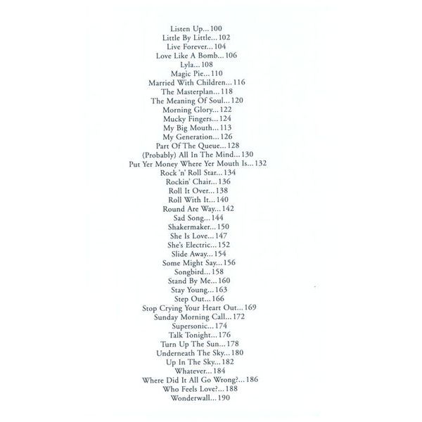 Music Sales Little Black Book Oasis