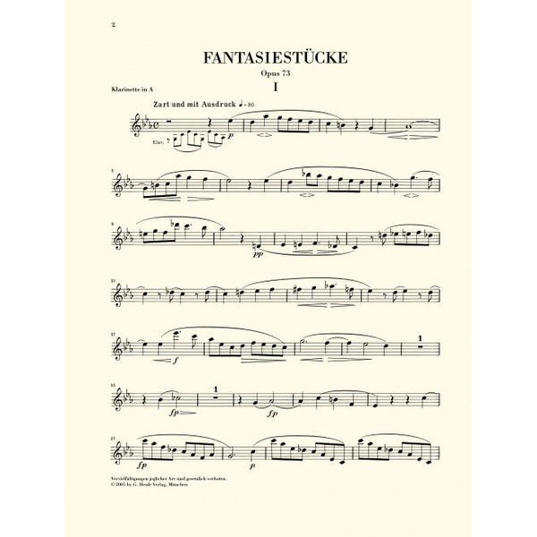 Henle Verlag Schumann Fantasiestücke Cl