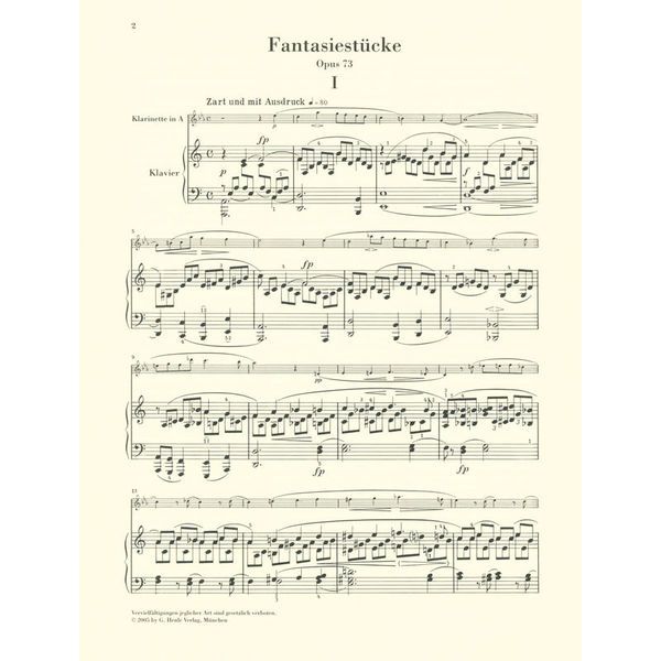 Henle Verlag Schumann Fantasiestücke Cl