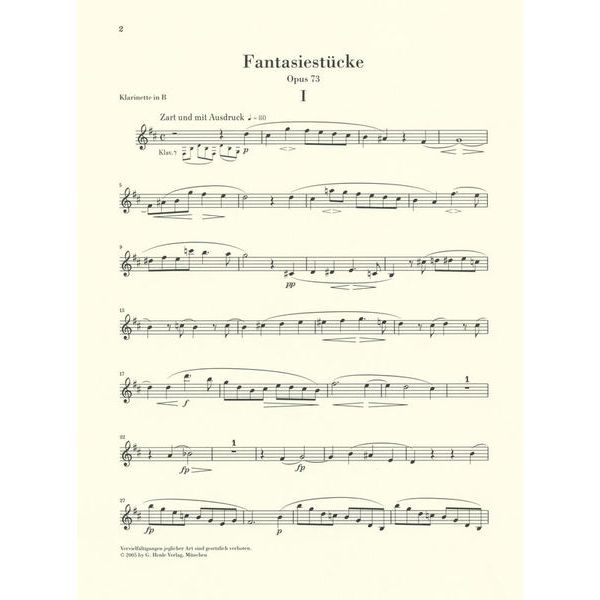 Henle Verlag Schumann Fantasiestücke Cl
