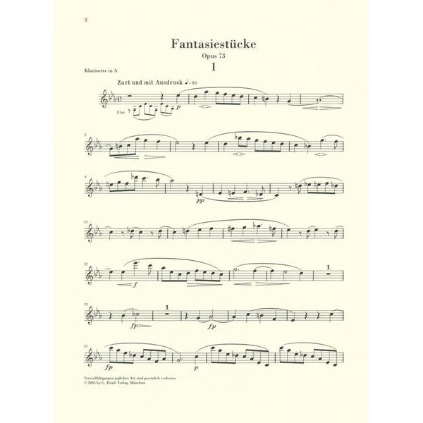 Henle Verlag Schumann Fantasiestücke Cl
