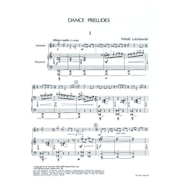 Chester Music Lutoslawski Dance Preludes
