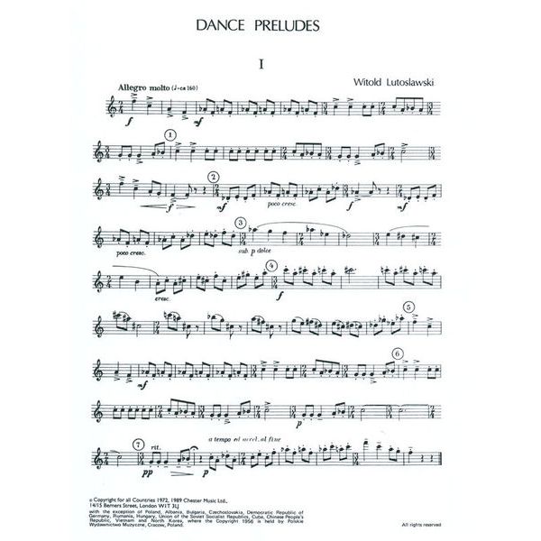 Chester Music Lutoslawski Dance Preludes