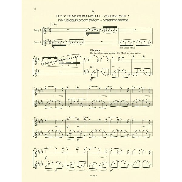 Bärenreiter Smetana Die Moldau 2 Flutes