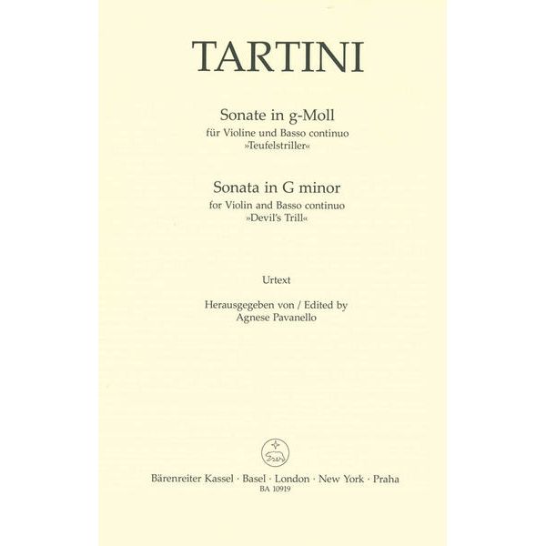 Bärenreiter Tartini Sonate g-Moll Violin