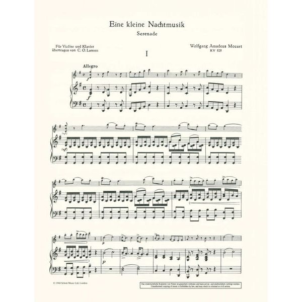 Schott Mozart Eine kleine Nachtmusik