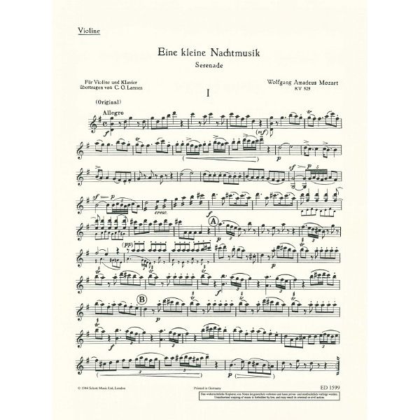 Schott Mozart Eine kleine Nachtmusik
