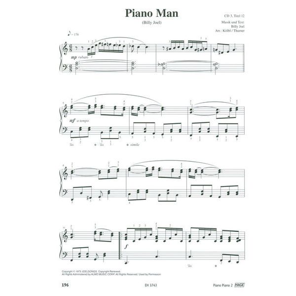 Hage Musikverlag Piano Piano 2 Intermediate +CD