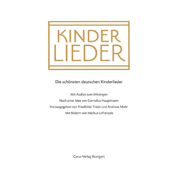 Carus Verlag Kinderlieder Liederbuch
