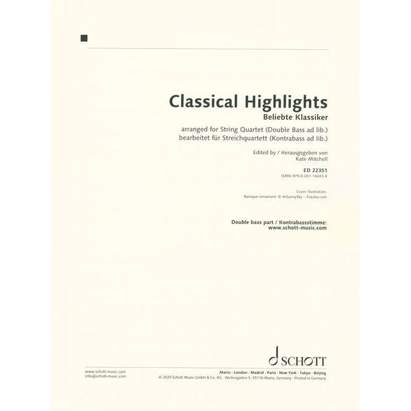 Schott Classical Highlights Quartet