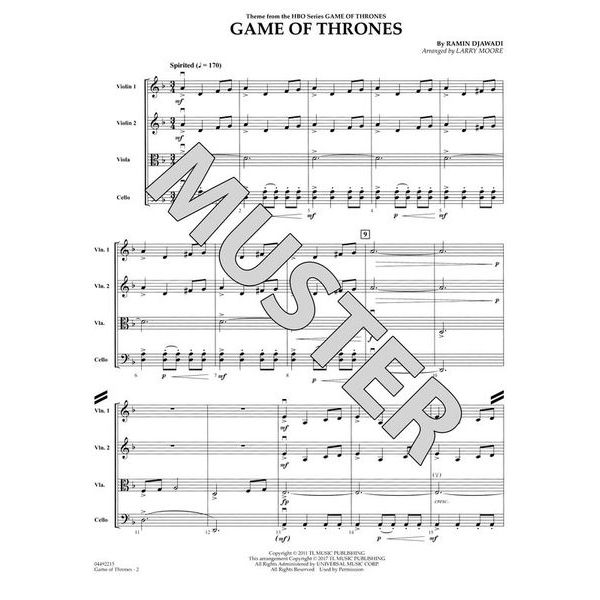 Hal Leonard Game Of Thrones String Qt.