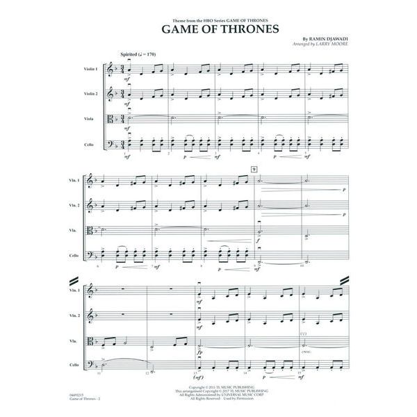 Hal Leonard Game Of Thrones String Qt.