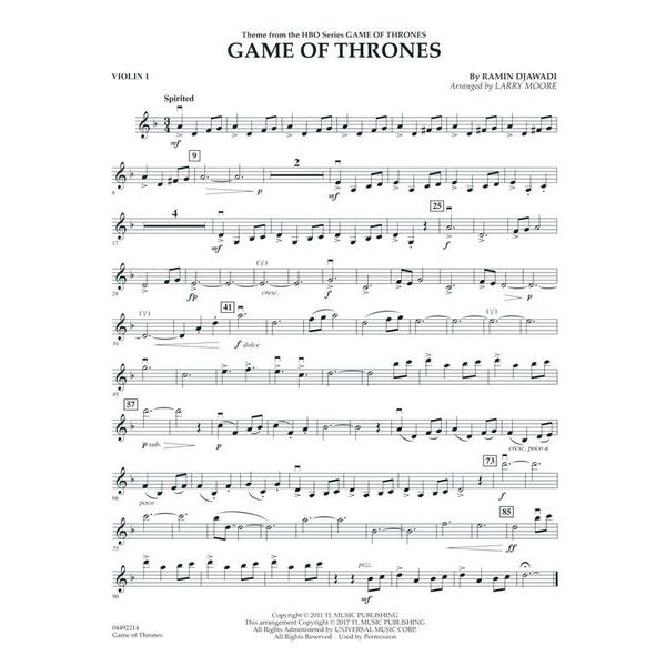 Hal Leonard Game Of Thrones String Qt.