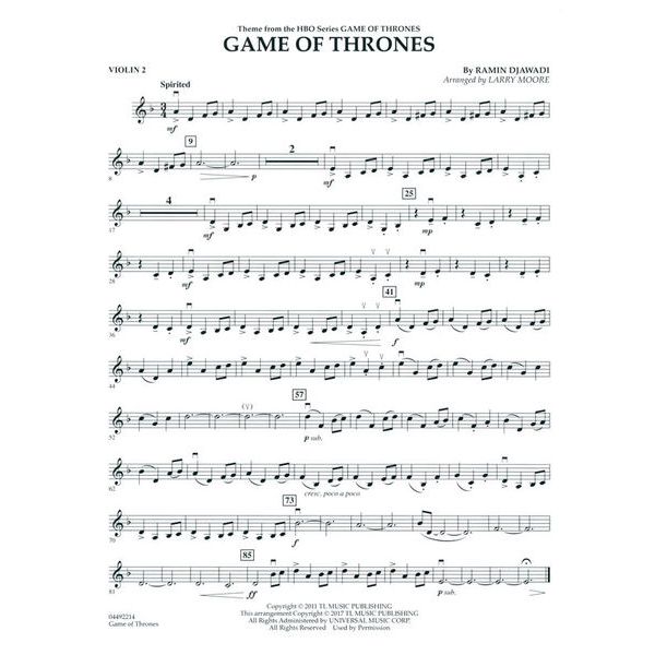 Hal Leonard Game Of Thrones String Qt.