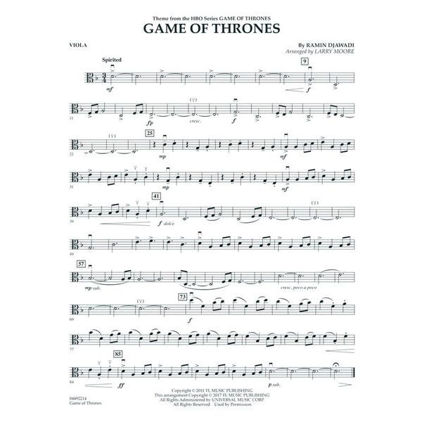 Hal Leonard Game Of Thrones String Qt.