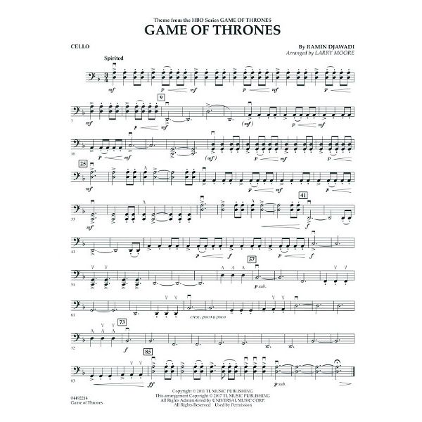 Hal Leonard Game Of Thrones String Qt.