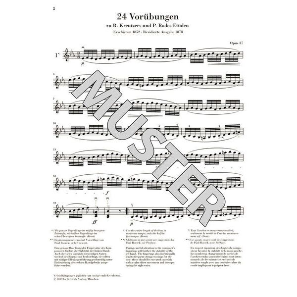 Henle Verlag Dont 24 Vorübungen zu Kreutzer