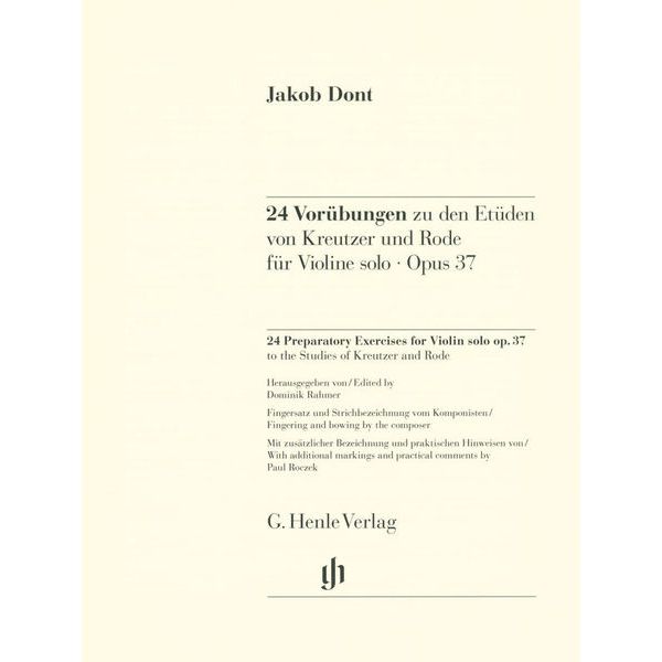 Henle Verlag Dont 24 Vorübungen zu Kreutzer