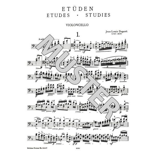 Edition Peters Duport 21 Etüden Cello