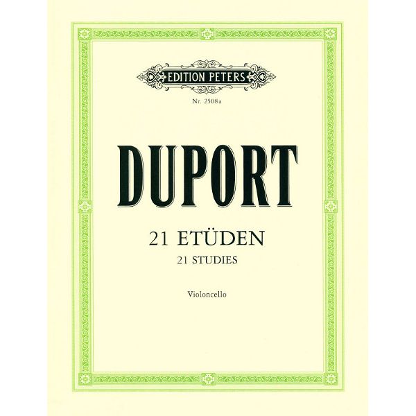 Edition Peters Duport 21 Etüden Cello