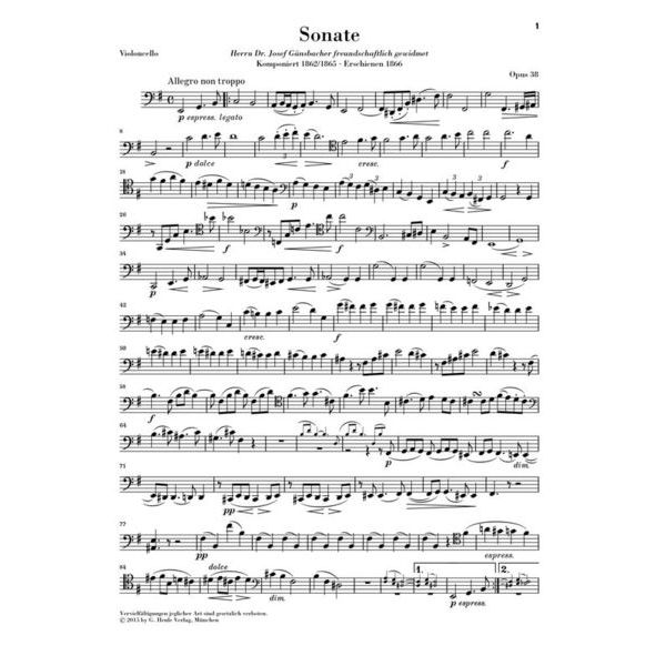 Henle Verlag Brahms Sonate e-moll Cello